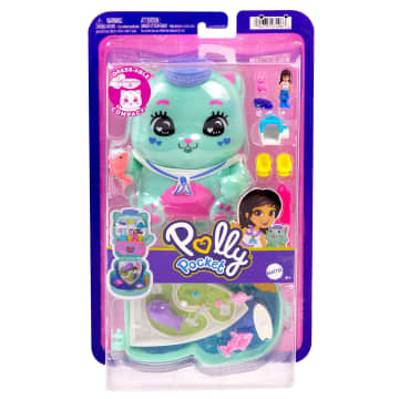 Polly Pocket Set Sail Kitty Compact Playset With 1 Micro Doll And Pet Cats, Travel Toy With Food & Styling Accessories - Imagen 6 de 6