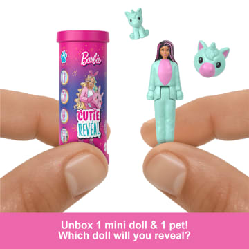 Barbie Mini Barbieland Cutie Reveal Doll & Pet, 1.5-Inch Color Dream Series - Image 5 of 6