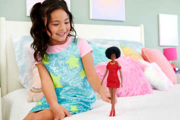 Barbie Fashionistas Doll #221 With Natural Black Hair, Red Dress & Accessories, 65th Anniversary - Image 2 of 6