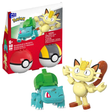 MEGA Pokémon Poké Ball 2-Pack Building Toy Kits With 2 Action Figures (60 Pieces) For Kids