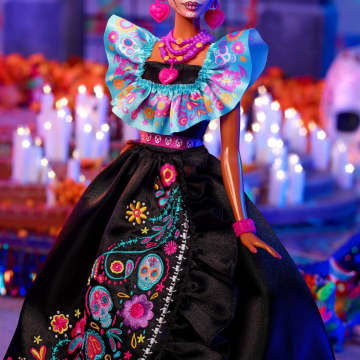 Barbie Signature Día De Muertos 2024 Collectible Doll in Ruffled Black Gown - Image 4 of 6