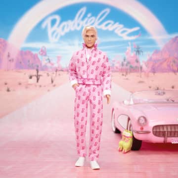 Barbie The Movie Ken Collectible Doll, Ryan Gosling As Ken Wearing Pink Jumpsuit With “B” Detail - Imagen 2 de 6