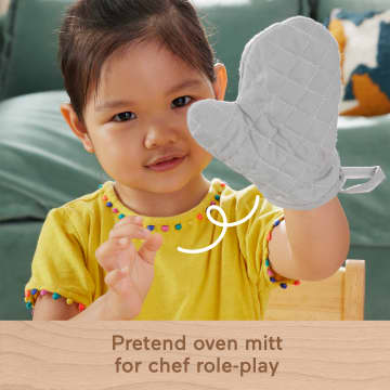 Fisher-Price Wooden Pots & Pans Set For Preschool Kitchen Pretend Play, 19 Wood Pieces - Image 3 of 6