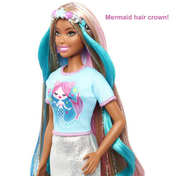 Barbie Fantasy Hair Fashion Doll With Colorful Brunette Hair, Accessories And Clothes - Image 3 of 6