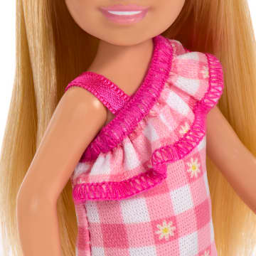 Barbie Chelsea Doll, Small Doll Wearing Removable Checked Dress With Blonde Hair & Blue Eyes - Imagem 3 de 6