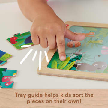 Fisher-Price Wooden Jigsaw Puzzle Jungle Theme For Toddlers & Preschool Kids, 9 Wood Pieces - Imagen 7 de 10