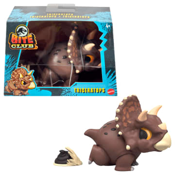 Jurassic World Dinossauro de Brinquedo Triceratops Bite Club Colecionável
