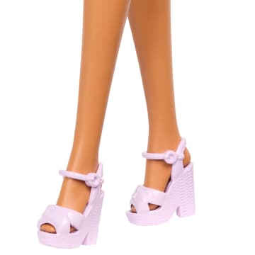 Barbie Fashionistas Doll #228, Blind Barbie Doll Wearing Pink Top And Ruffled Skirt With Cane And Sunglasses in Partnership With The American Foundation For The Blind