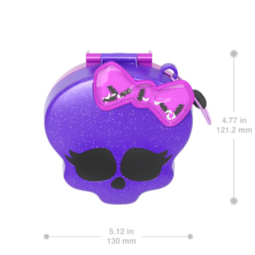Polly Pocket Monster High Compact With 3 Micro Dolls & 10 Accessories, Opens To High School