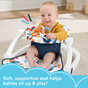 Fisher-Price Sit-Me-Up Floor Seat, Portable Baby Chair & 2 Developmental Newborn Toys, Darling Dots - Image 2 of 5