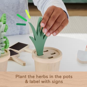 Fisher-Price Wooden Herb Garden And Tools Pretend Playset For Preschool Kids, 12 Wood Pieces - Image 3 of 6
