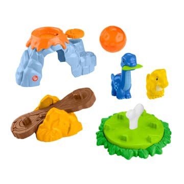 Fisher-Price Little People Spin & Play Dinosaur Playground Toddler Playset, 6 Pieces