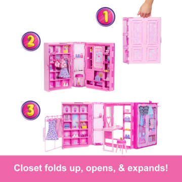 Barbie Dream Closet Toy Playset With Clothes & Accessories, 3-Ft-Wide With 25+ Pieces - Imagem 4 de 5