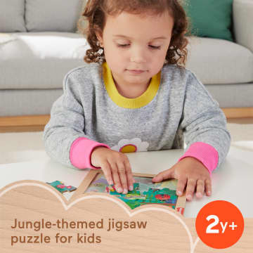 Fisher-Price Wooden Jigsaw Puzzle Jungle Theme For Toddlers & Preschool Kids, 9 Wood Pieces - Imagen 6 de 10