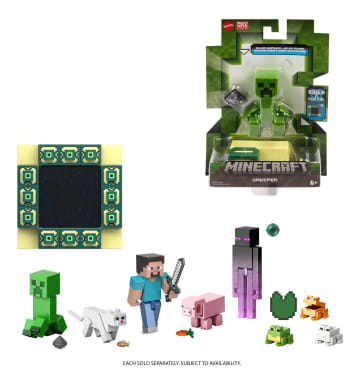 Minecraft Action Figures & Accessories Collection, 3.25-in Scale & Pixelated Design (Characters May Vary)