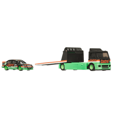 Hot Wheels Collector Veículo de Brinquedo Caminhão de transporte Fleet Flyer e Nissan Skyline 2000 GT-R LBWK