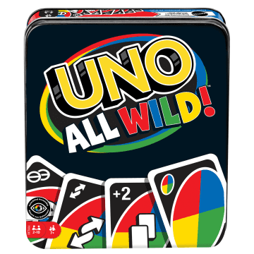 UNO All Wild Card Game For Family Night, Travel Game in Collectible Tin For 2-10 Players