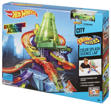 Hot Wheels City Pista de Juguete Color Shifters Laboratorio Científico