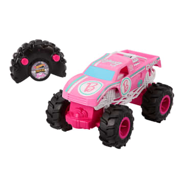 Hot Wheels RC Cars, Remote-Control Barbie Monster Truck in 1:24 Scale