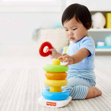 Fisher-Price Rock-A-Stack Ring Stacking Toy With Roly-Poly Base For Infants