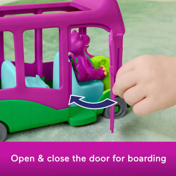Fisher-Price Barney's World Adventure Bus Push-Along Toy & Barney Figure For Kids, 2 Pieces - Image 4 of 6