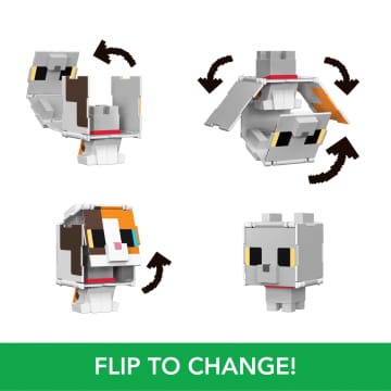 Minecraft Flippin’ Figs Figures Collection, 2-in-1 Fidget Play, 3.75-in Scale & Pixelated Design (Characters May Vary)