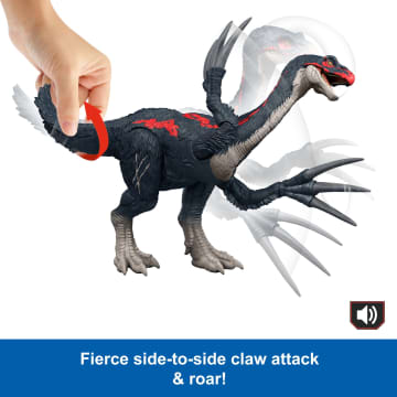 Jurassic World Slash N Roar Therizinosaurus Dinosaur Figure, Attack & Sound Toy, Chaos Theory - Imagen 4 de 6