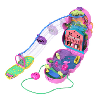 Polly Pocket Conjunto de Brinquedo Compacto Mundo Surpresa Mamãe Macaca e seu Bebê - Imagem 4 de 6