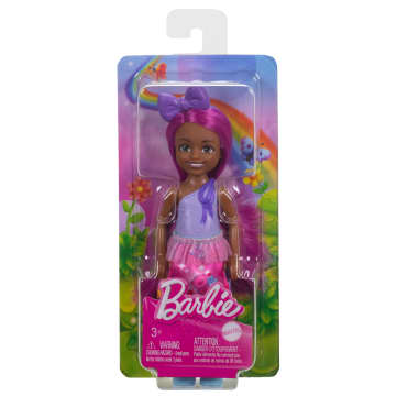 Royal Chelsea Barbie Doll With Pink Hair, Colorful Printed Skirt - Imagem 5 de 5