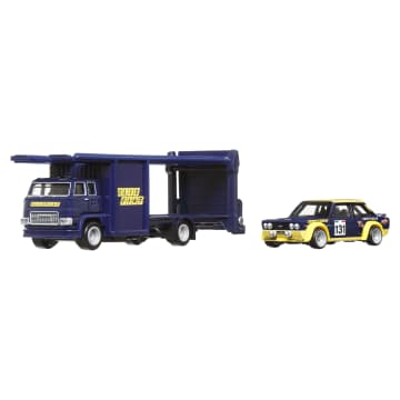 Hot Wheels Collector Vehículo de Colección Auto Transportador Camión de dos pisos & Fiat 131 Abarth