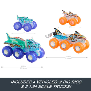 Hot Wheels Monster Trucks Power Smashers Toy Truck & Big Rig Multipack (4 Toy Trucks) - Imagen 3 de 6
