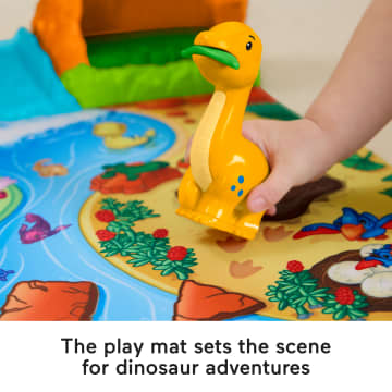 Fisher-Price Little People Dinosaur Village & Play Mat Toddler Playset, 3 Toy Figures - Image 3 of 6