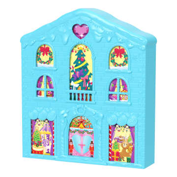 Polly Pocket Dolls And Playset Advent Calendar, Gingerbread House With Dollhouse Furniture, Toy Car, And Holiday Accessories - Image 3 of 6