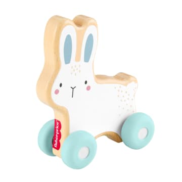 Fisher-Price Lapin à Pousser en Bois, Véhicule Pour Jeu à 4Pattes 1Élément en Bois
