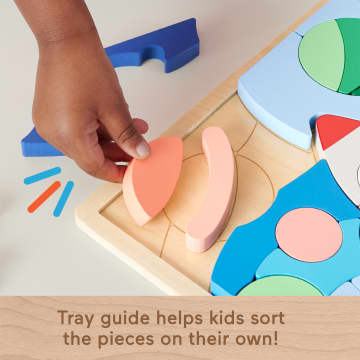 Fisher-Price Wooden Space Blocks Puzzle For Preschool Kids, 42 Wood Pieces - Imagem 3 de 6