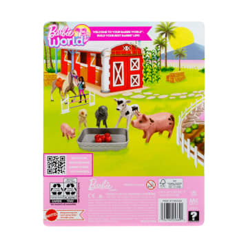 Barbie World Farm Playset With 10 Pieces Including 5 Farm Animals & Feeding Accessories - Imagem 6 de 6