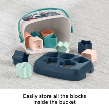 Fisher-Price Baby's First Blocks Infant Shape-Sorting Toy, Navy Fawn, Set Of 10