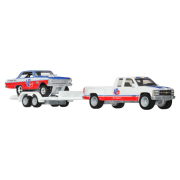 Hot Wheels Collector Vehículo de Colección Auto Transportador 92 Chevy CK 3500 & 63 Chevy Nova