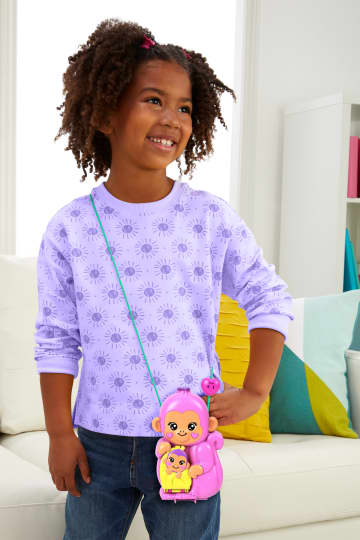 Polly Pocket  Coffret de Jeu  Maman Singe et Bébé, 2Micro-Poupées - Imagem 2 de 3