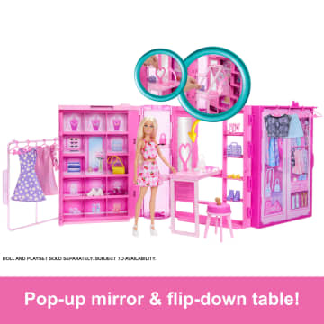 Barbie Dream Closet Toy Playset With Clothes & Accessories, 3-Ft-Wide With 25+ Pieces - Image 3 of 6