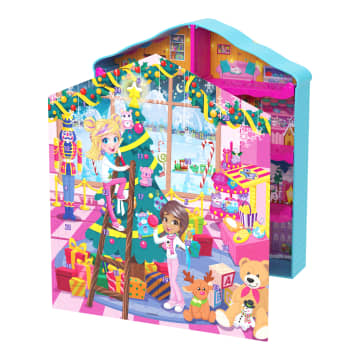 Polly Pocket Dolls And Playset Advent Calendar, Gingerbread House With Dollhouse Furniture, Toy Car, And Holiday Accessories - Image 4 of 6