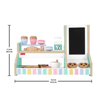 Fisher-Price Wooden Coffee Shop Set For Preschool Pretend Play, 20 Wood Pieces - Imagen 6 de 6