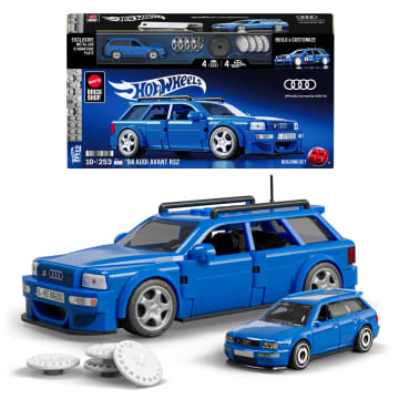 Mattel Brick Shop Hot Wheels Audi Avant RS2 Building Toy Kit (253 Pieces), For Collectors