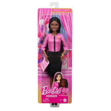 Barbie Future Leader Doll With Dark Brown Hair, 2 Golden Bracelets & Pin, Includes Sticker - Imagen 6 de 6