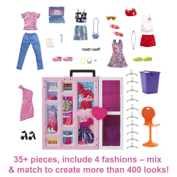 Barbie Closet Playset With 35+ Accessories, 5 Complete Looks, Pop-Up 2nd Level, Dream Closet - Image 4 of 6