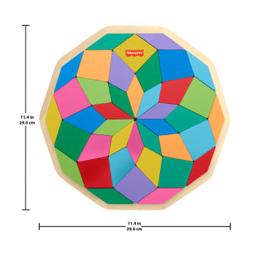 Fisher-Price Wooden Mandala Geometric Puzzle For Toddlers & Kids, 40 Wood Pieces - Imagem 6 de 6