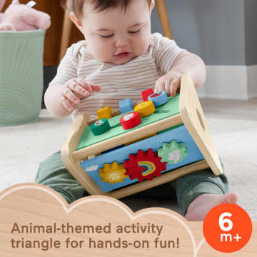 Fisher-Price Wooden Activity Triangle, 2-Sided Fine Motor Toy For Baby, 1 Wood Piece - Imagen 2 de 6