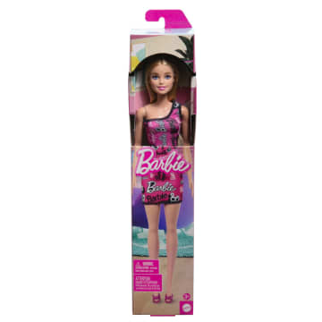 Barbie  Poupée Mode Avec Cheveux Blonds Lissés, Robe Rose, Chaussures - Image 6 of 6