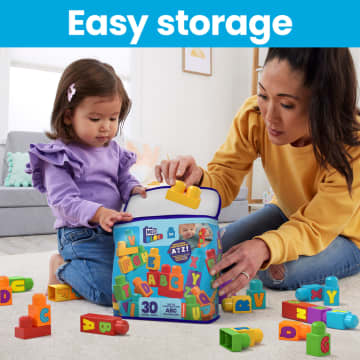 MEGA Bloks Fisher-Price ABC Building Bag Block Toy With Storage (30 Pieces) For Toddler - Image 6 of 6