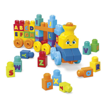 MEGA BLOKS First Builders ABC Musical Train Toy Building Blocks With Music (50 Pieces) For Toddler - Image 2 of 6